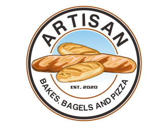 Artisan Bakes, Bagels and Pizza logo design by qqdesigns