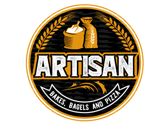 Artisan Bakes, Bagels and Pizza logo design by megalogos