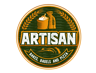 Artisan Bakes, Bagels and Pizza logo design by megalogos