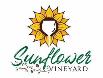 Sunflower Vineyard logo design by MonkDesign