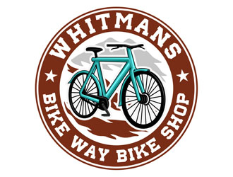 Whitmans Bike Way Bike Shop logo design by DreamLogoDesign