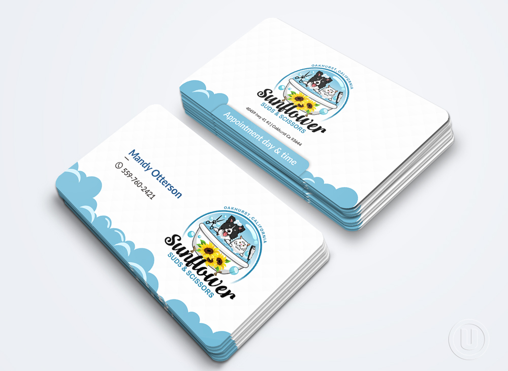 Sunflower Suds and Scissors Digital Design 48hourslogo