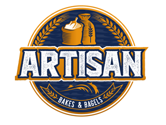 Artisan Bakes, Bagels and Pizza logo design by megalogos