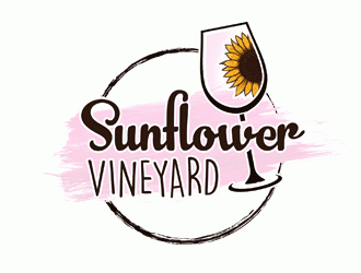 Sunflower Vineyard logo design by Bananalicious