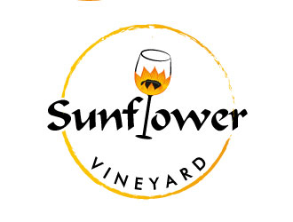 Sunflower Vineyard logo design by MonkDesign