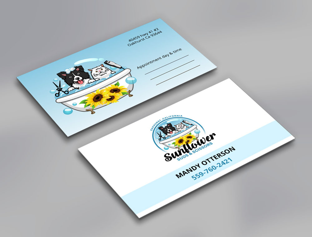 Sunflower Suds and Scissors Digital Design 48hourslogo