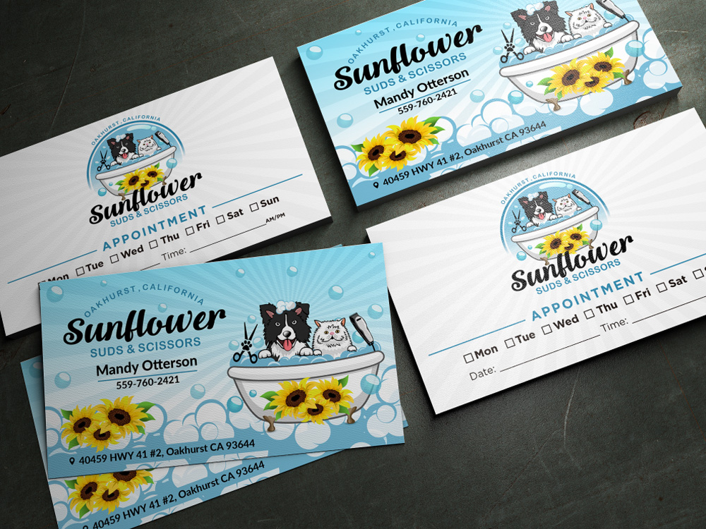 Sunflower Suds and Scissors Digital Design 48hourslogo