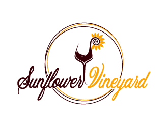 Sunflower Vineyard logo design by Pram