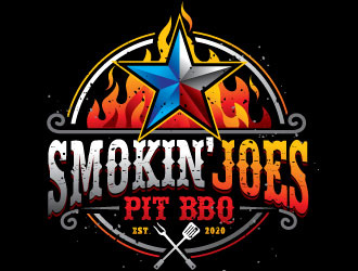 Smokin Joes Pit BBQ logo design by REDCROW