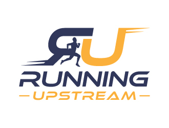 Running Stream Logo Running Upstream Logo Design - 48hourslogo