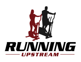 Running Stream Logo Running Upstream Logo Design - 48hourslogo