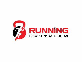 Running Stream Logo Running Upstream Logo Design - 48hourslogo
