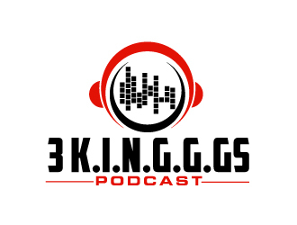  3 K.I.N.G.G.Gs Podcast logo design by AamirKhan