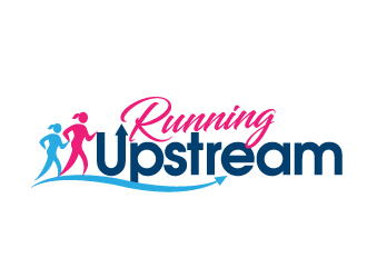 Running Stream Logo Running Upstream Logo Design - 48hourslogo