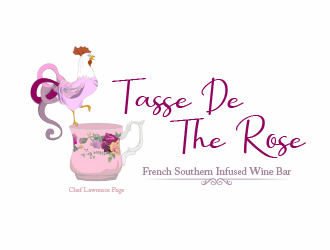 Tasse De The rose French Southern Infused Wine Bar logo design by firstmove
