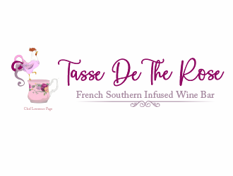 Tasse De The rose French Southern Infused Wine Bar logo design by firstmove