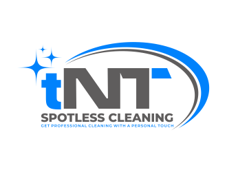 T N T Spotless Cleaning logo design by mutafailan