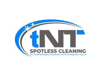 T N T Spotless Cleaning logo design by mutafailan
