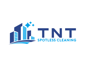 T N T Spotless Cleaning logo design by serprimero
