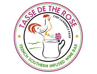 Tasse De The rose French Southern Infused Wine Bar logo design by DreamLogoDesign