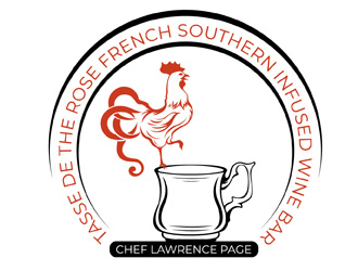 Tasse De The rose French Southern Infused Wine Bar logo design by DreamLogoDesign