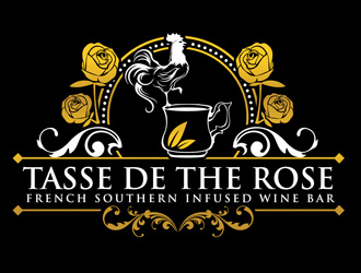 Tasse De The rose French Southern Infused Wine Bar logo design by DreamLogoDesign