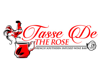 Tasse De The rose French Southern Infused Wine Bar logo design by DreamLogoDesign