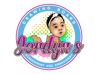 Jordyn’s Drawing Board Screenprint and Embroidery  logo design by qqdesigns