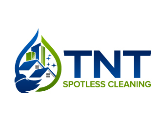 T N T Spotless Cleaning logo design by jaize
