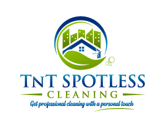 T N T Spotless Cleaning logo design by akilis13