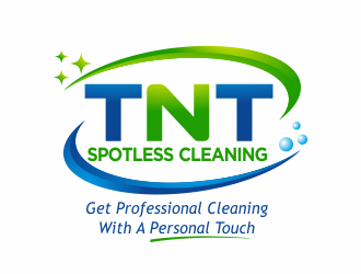 T N T Spotless Cleaning logo design by agus