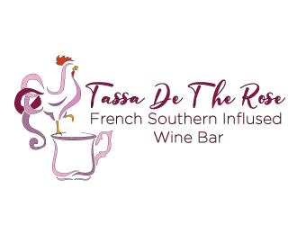 Tasse De The rose French Southern Infused Wine Bar logo design by Htz_Creative