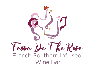 Tasse De The rose French Southern Infused Wine Bar logo design by Htz_Creative
