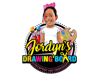 Jordyn’s Drawing Board Screenprint and Embroidery  logo design by invento