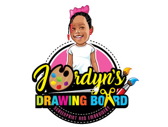Jordyn’s Drawing Board Screenprint and Embroidery  logo design by invento