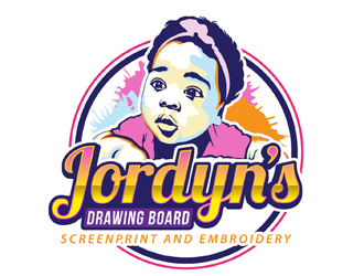 Jordyn’s Drawing Board Screenprint and Embroidery  logo design by DreamLogoDesign