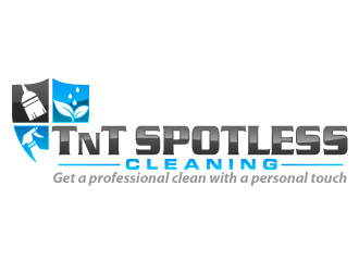 T N T Spotless Cleaning logo design by AamirKhan