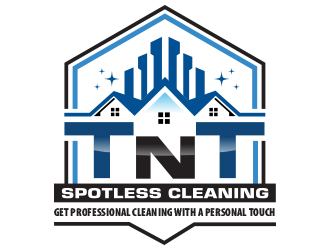 T N T Spotless Cleaning logo design by adm3