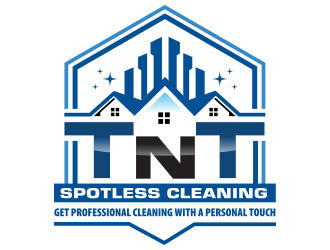 T N T Spotless Cleaning logo design by adm3