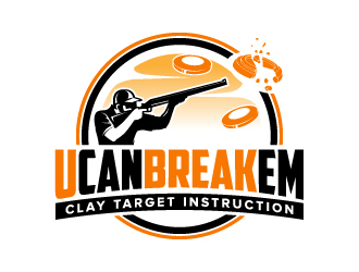  UCANBREAKEM clay target instruction  logo design by jaize