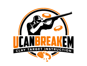  UCANBREAKEM clay target instruction  logo design by jaize