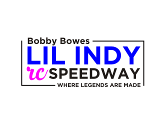 Bobby Bowes  lil Indy rc speedway  Where legends are made logo design by cintya