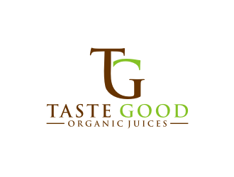 Taste Good Organic Juices  The Full name of co  The Authentic Juice Co. Taste Good Juices logo design by Artomoro