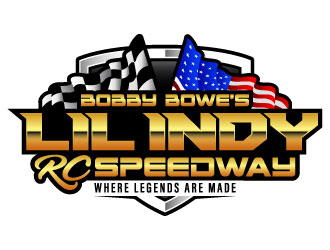 Bobby Bowes  lil Indy rc speedway  Where legends are made logo design by daywalker
