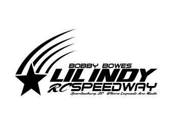 Bobby Bowes  lil Indy rc speedway  Where legends are made logo design by Greenlight