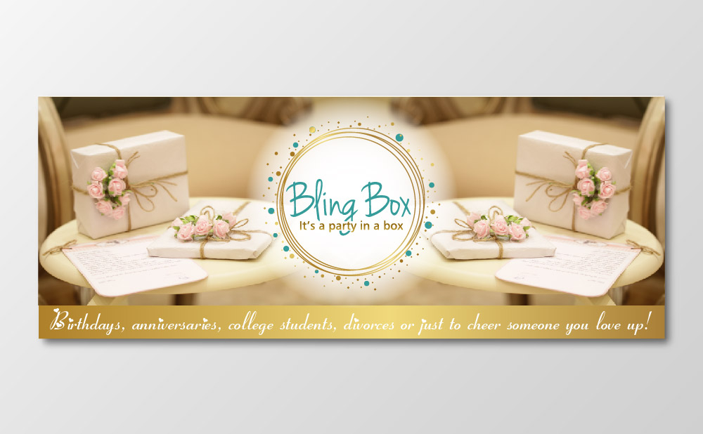 Bling Box It’s a party in a box logo design by Sofia Shakir