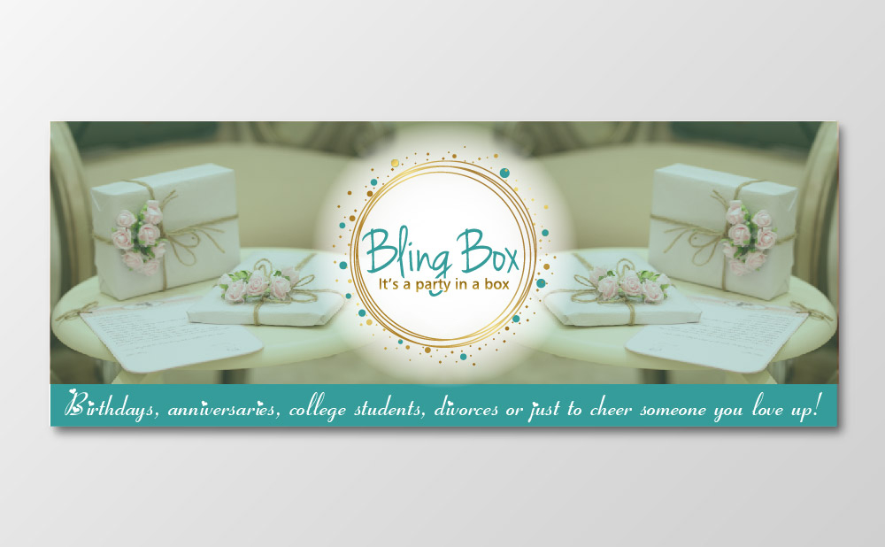 Bling Box It’s a party in a box logo design by Sofia Shakir