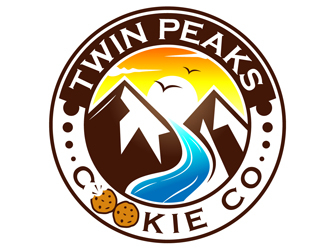 Twin Peaks Cookie Co.  logo design by DreamLogoDesign