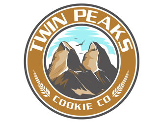 Twin Peaks Cookie Co.  logo design by DreamLogoDesign