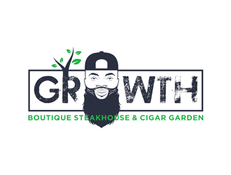 Growth Boutique Steakhouse & Cigar Garden logo design by alby